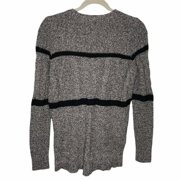 Madewell Patternstorm Pullover Sweater Size S Gray/Black High Low Cable Knit - Picture 3 of 10